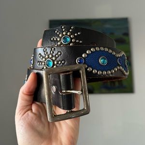 HTC Hollywood Vintage Embellished Leather Belt
